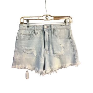 Material Girl * distressed* Fringe hem * Denim Shorts Sz 5 NWT